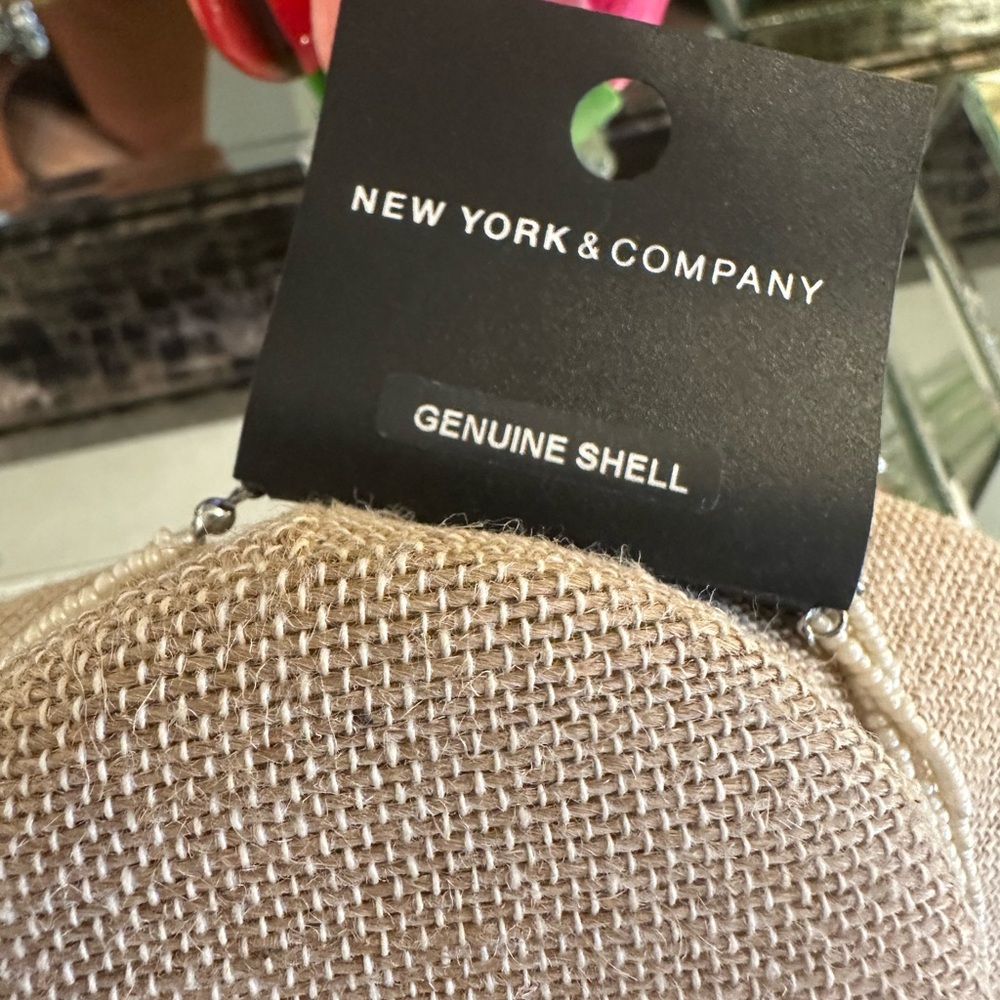 New York & Company Layered Shell Necklace - Cream and Brown - Picture 7 of 9